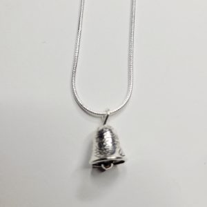 Silver Bells Christmas Sterling Silver Plate Snake Chain Necklace
