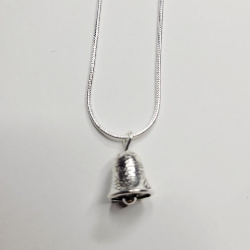 Silver Bells Christmas Sterling Silver Plate Snake Chain Necklace
