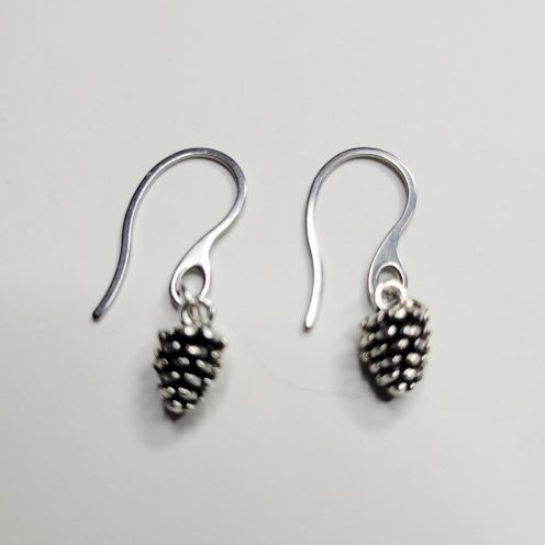 Perfect Pinecone Charm Stainless Steel French Hook Earrings