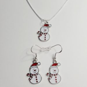 Snowman Sterling Silver Necklace And Earrings Bundle
