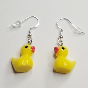 Rubber Ducky Earrings With Sterling Silver Hooks