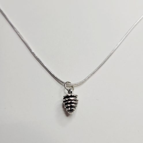 Perfect Pinecone Charm Necklace With 925 Sterling Silver Chain