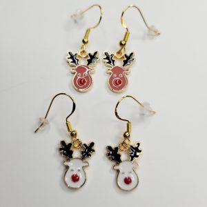 Christmas Reindeer Earring Bundle Two Pairs