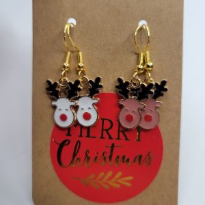 Christmas Reindeer Earring Bundle Two Pairs