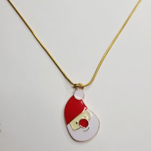 Santa Pendant With Gold Color Snake Chain Necklace