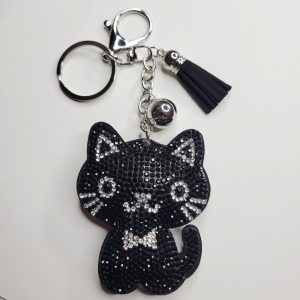 Black Cat Keychain Purse Charm
