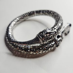 Vintage - Incredible Stainless Snake Serpent Bracelet - Arm Cuff