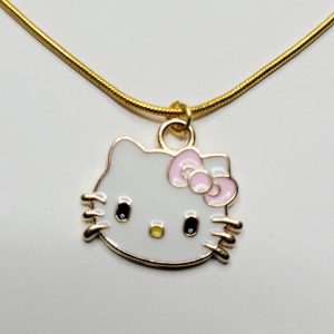 Hello Kitty Charm Necklace Pink Bow
