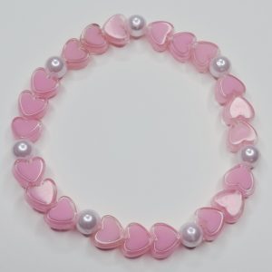 Valentines Day Pretty In Pink Heart Stretch Bracelet