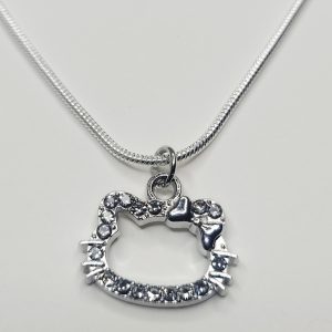 Blingy Hello Kitty Sterling Silver Snake Chain Necklace 22 Inch