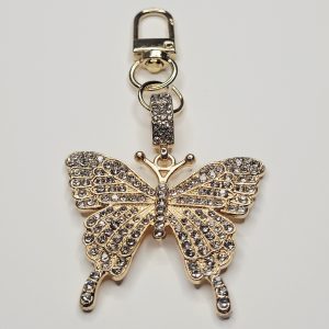 Small Gold Butterfly Rhinestone Purse Charm