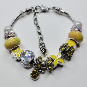 Pandora Style Charm Bracelet, Summer Sunshine - 6.75 to 8 in
