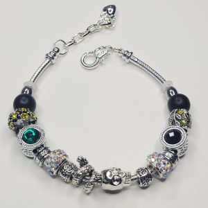 Pandora Style Charm Bracelet Snakes Serpents And Skulls