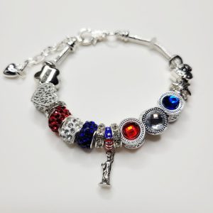 Pandora Style Charm Bracelet, Statue Of Liberty - 6.75 to 8 in