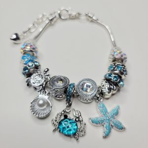 Pandora Style Charm Bracelet, Beach Comber - 6.75 to 8 in