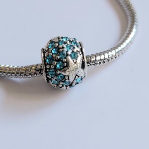 For Pandora Charm Bracelets Luminescent Blue Rhinestones And Starfish Charm