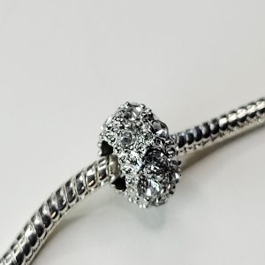 For Pandora Charm Bracelets Chunky Silver Rhinestone Crusted Charm